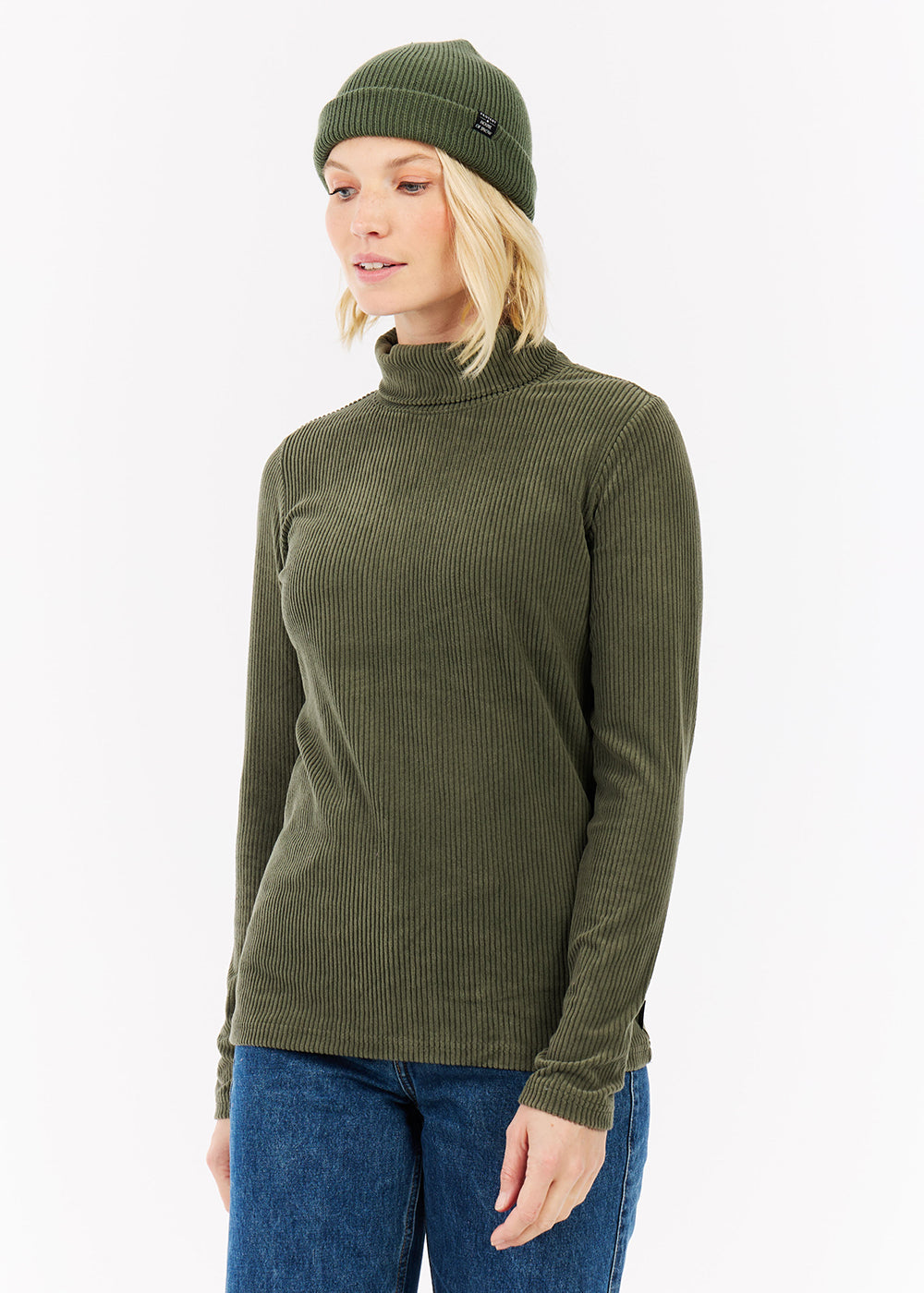 Pearla Active Rib Top in Thyme