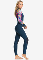 5/4/3mm Swell Series Chest Zip Wetsuit in Anthracite & Hot Tropics by Roxy