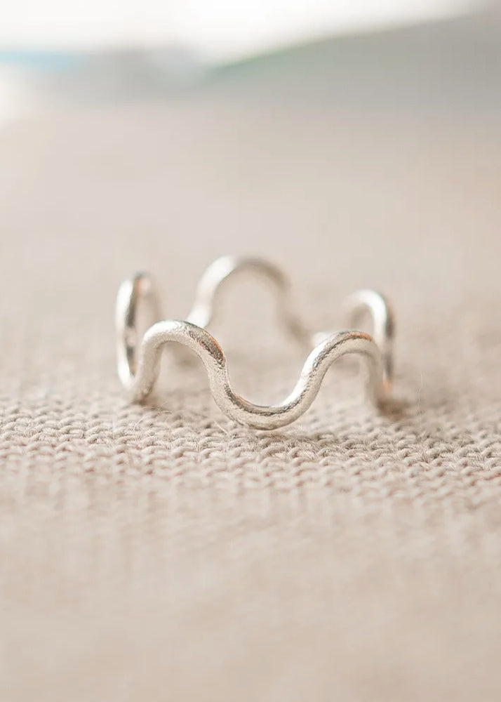 Sandy Ripple Wave Sterling Silver Ring by Sadie Jewellery