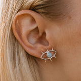 Larimar Eyes Stud Earrings by Tropical Tribe