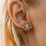 Larimar Eyes Stud Earrings by Tropical Tribe