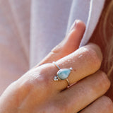 Teardrop Larimar Ring by Tropical Tribe
