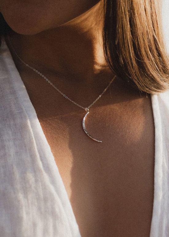 Load image into Gallery viewer, Silver Luna Necklace by Catch The Sunrise
