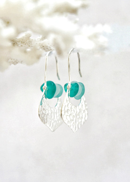 Moroccan Sea Glass Hook Earrings