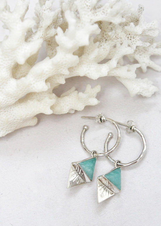 Amazonite Hoop Earrings