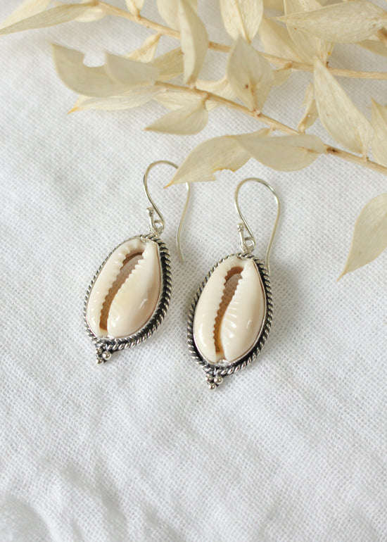 Mira Cowrie Shell Hook Earrings by Tropical Tribe