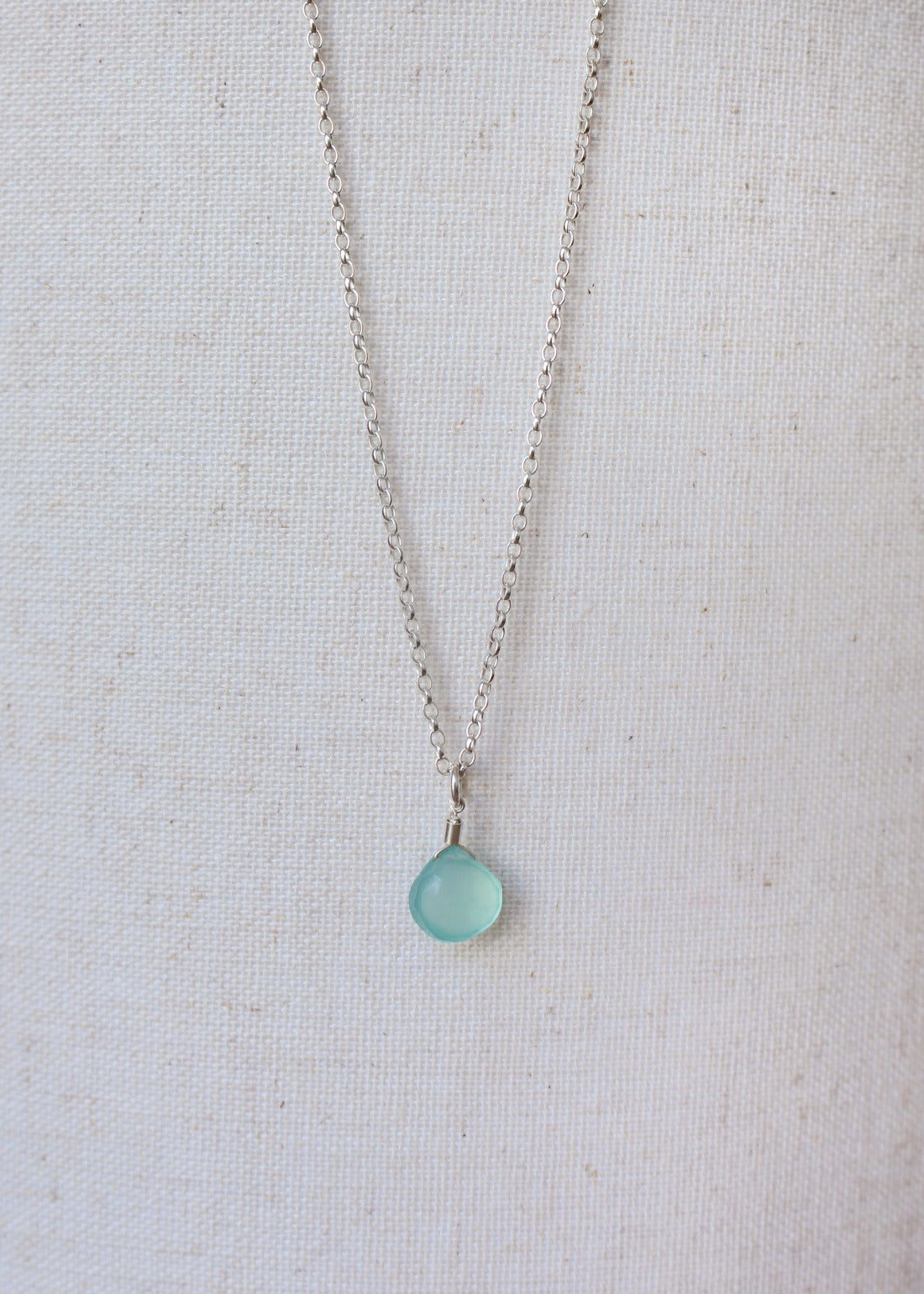 Aqua Chalcedony Pendant Necklace by Sadie Jewellery