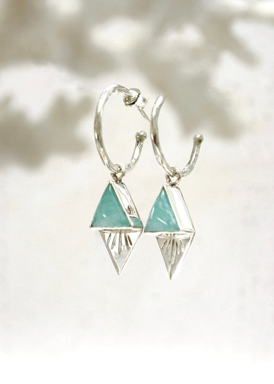 Amazonite Hoop Earrings