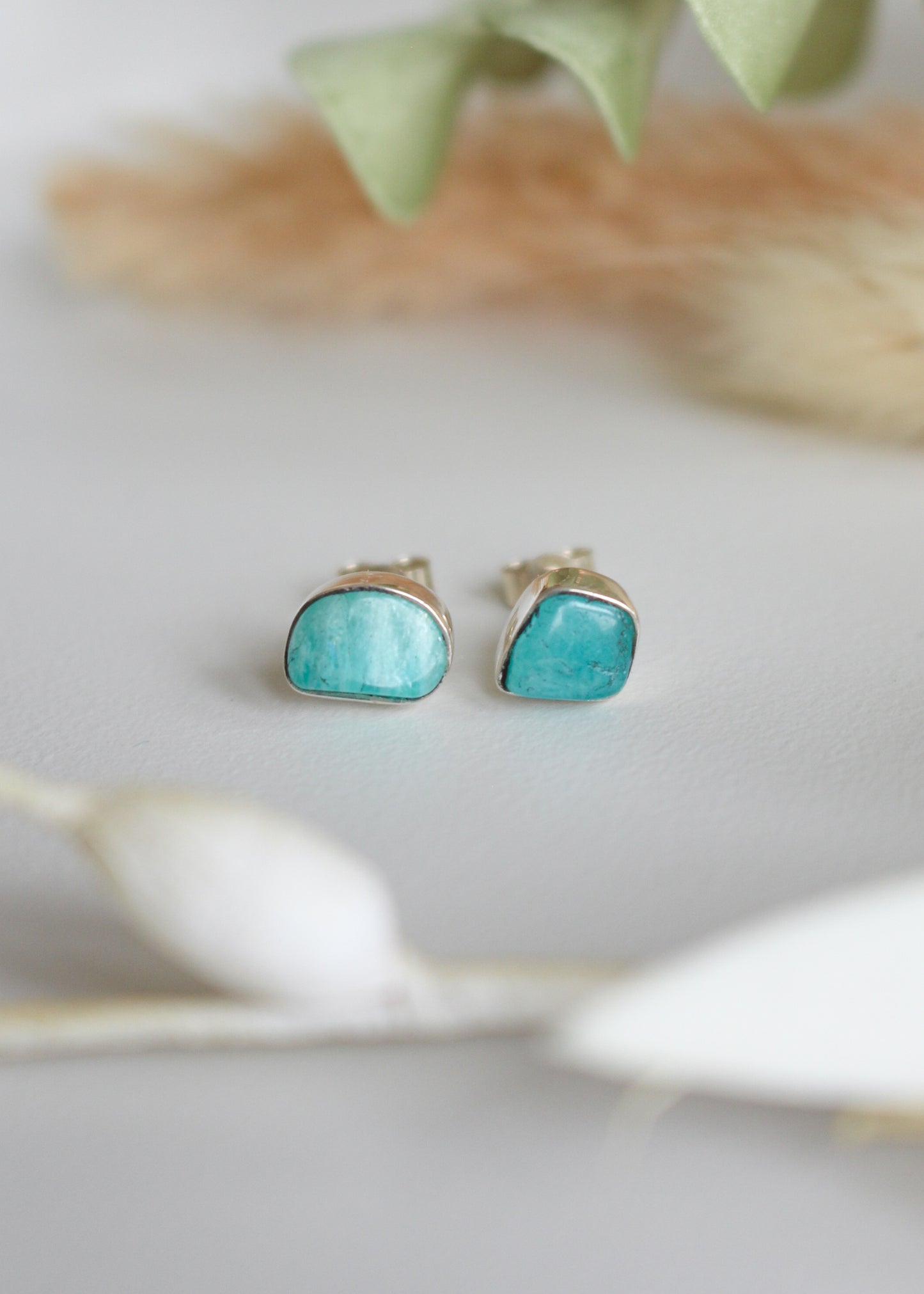 Load image into Gallery viewer, Amazonite Stud Earrings by Océan Bohème
