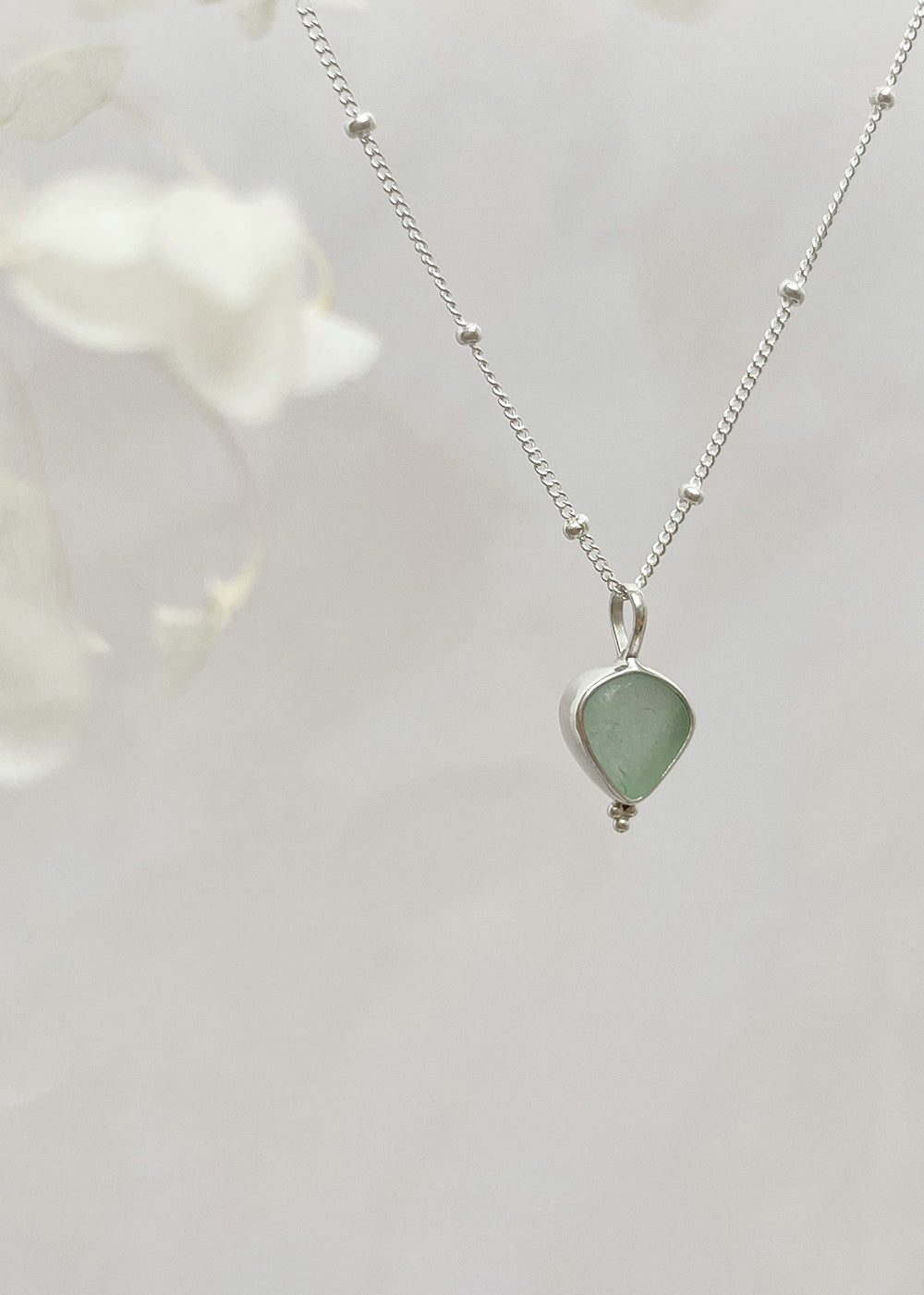 Aqua Seas Seaglass Pendant Necklace
