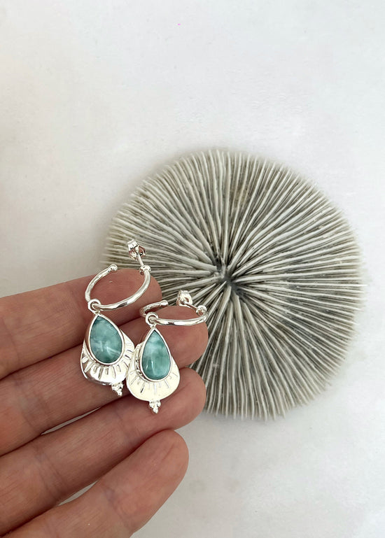 Larimar Hoop Earrings
