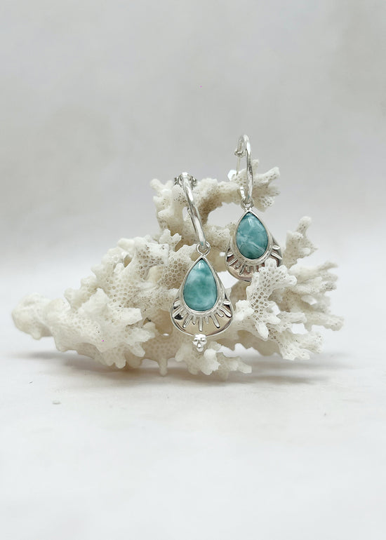Larimar Hoop Earrings