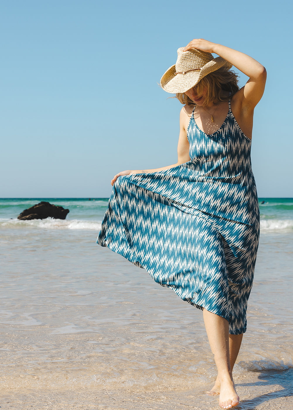 beach dress sale Lia Long Dress Electric Blue OneOne Luxury Beach Dress
