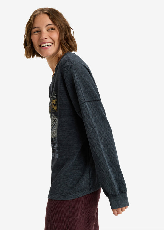 East Side Midweight Long Sleeve Top in Anthracite