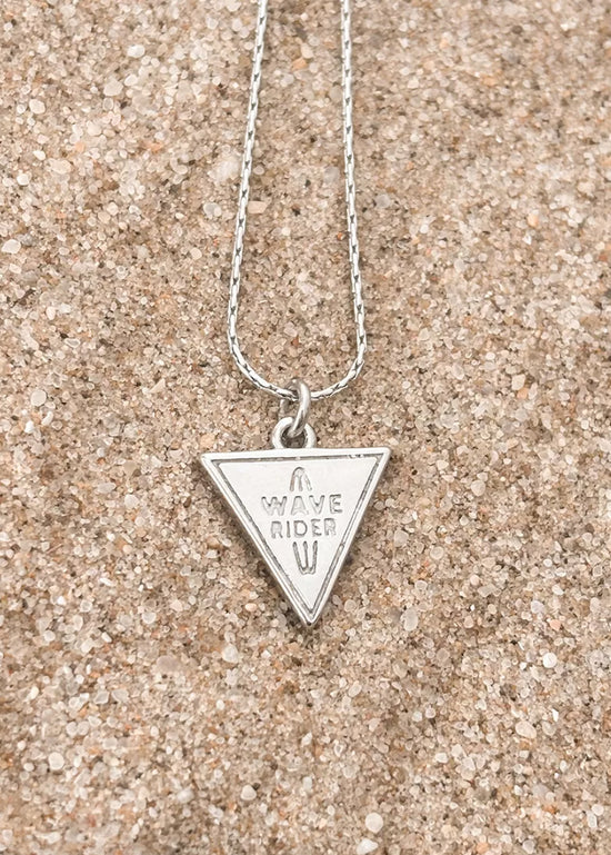Ocean Wave Rider Necklace - Silver
