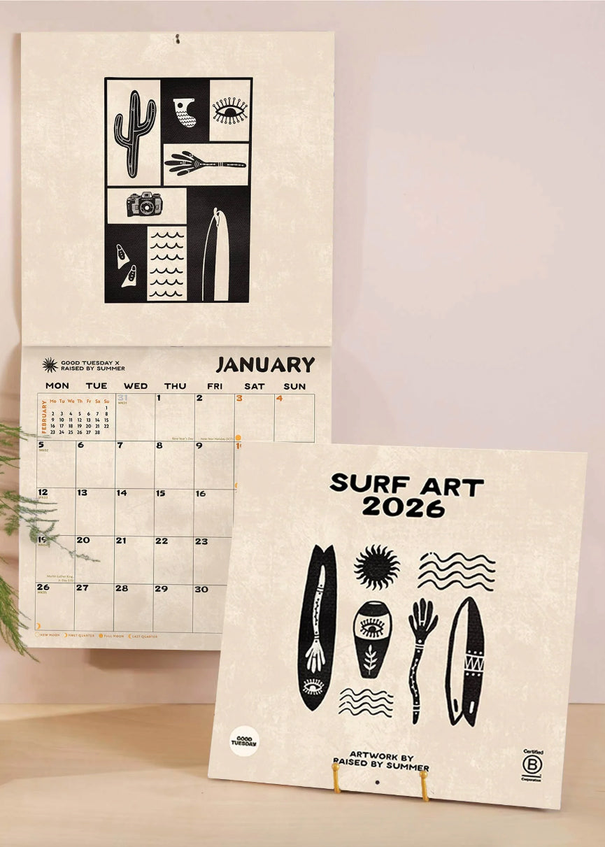 2026 Surf Art Calendar - Raised By Summer Colab