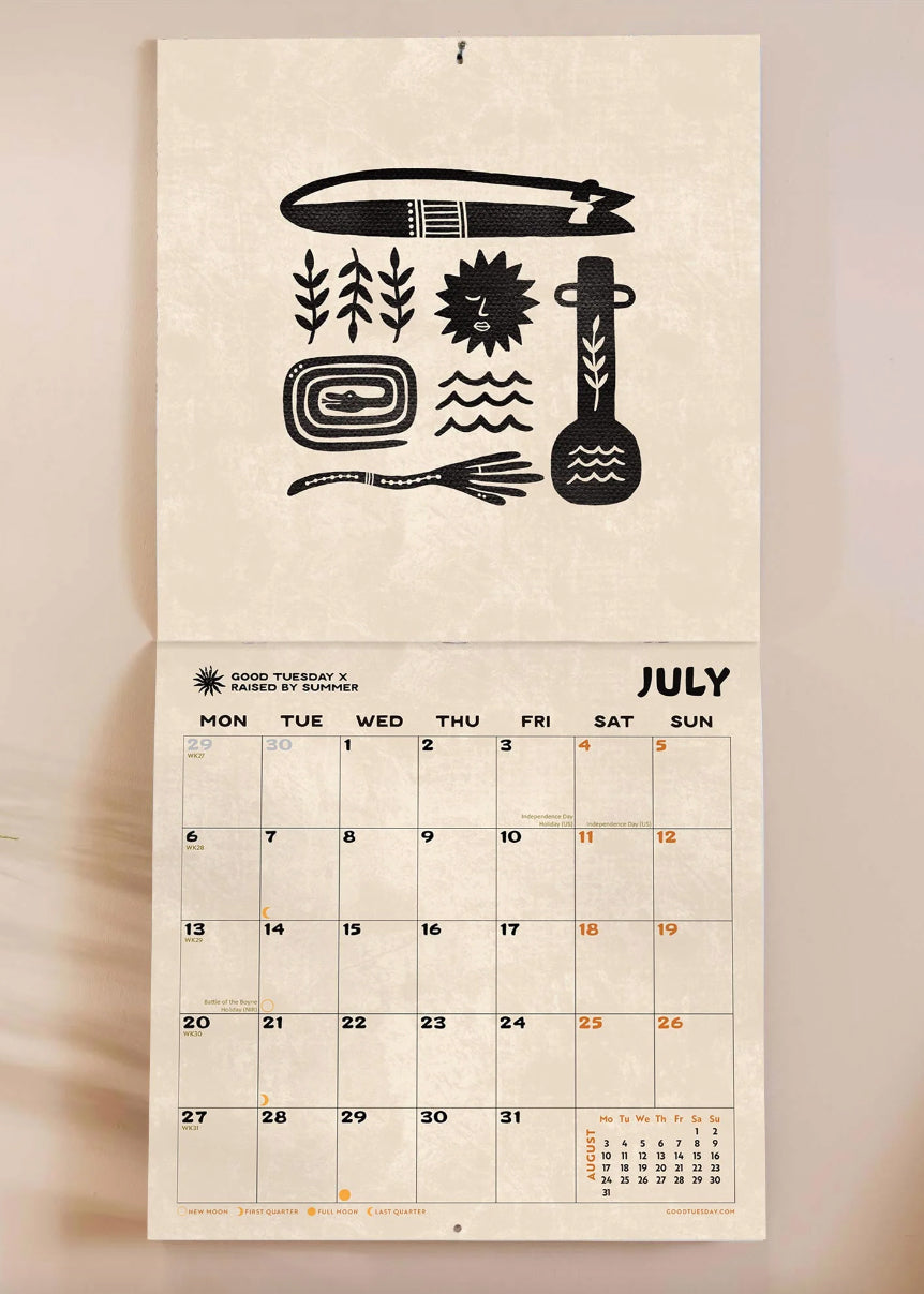 2026 Surf Art Calendar - Raised By Summer Colab