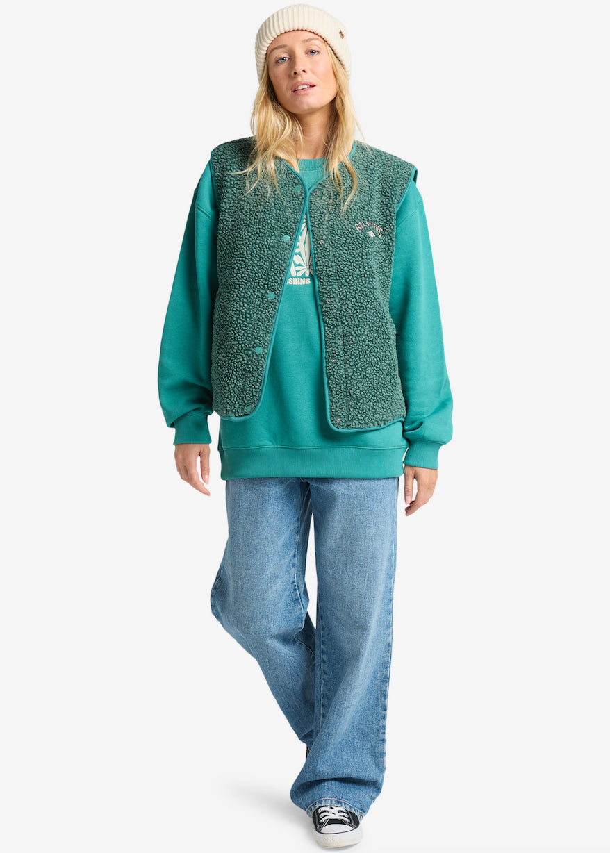 Be Happy Vest in Evergreen