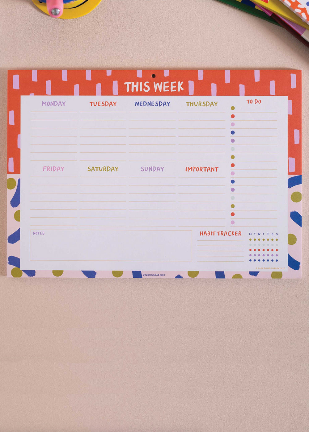 A4 Colour Flow Weekly Planner Pad | Habit Tracker