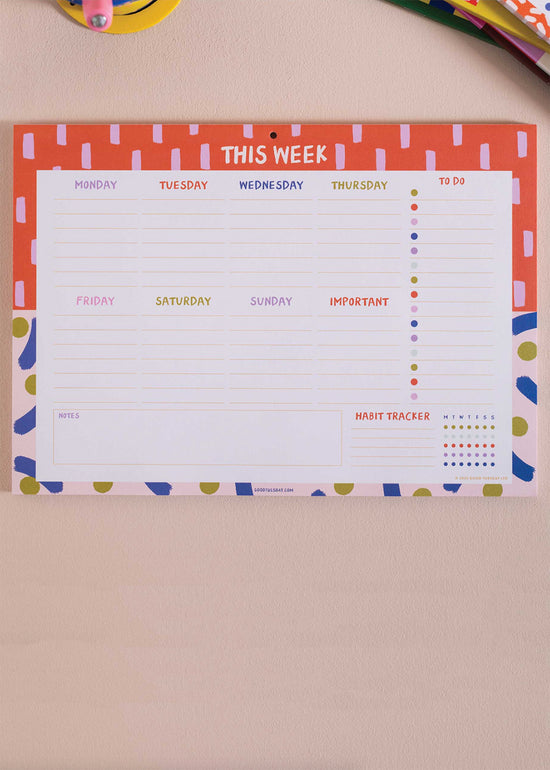 A4 Colour Flow Weekly Planner Pad | Habit Tracker