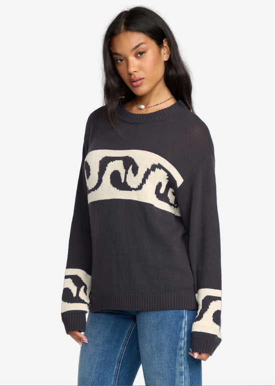 Wave Fade Sweater in Black Sands