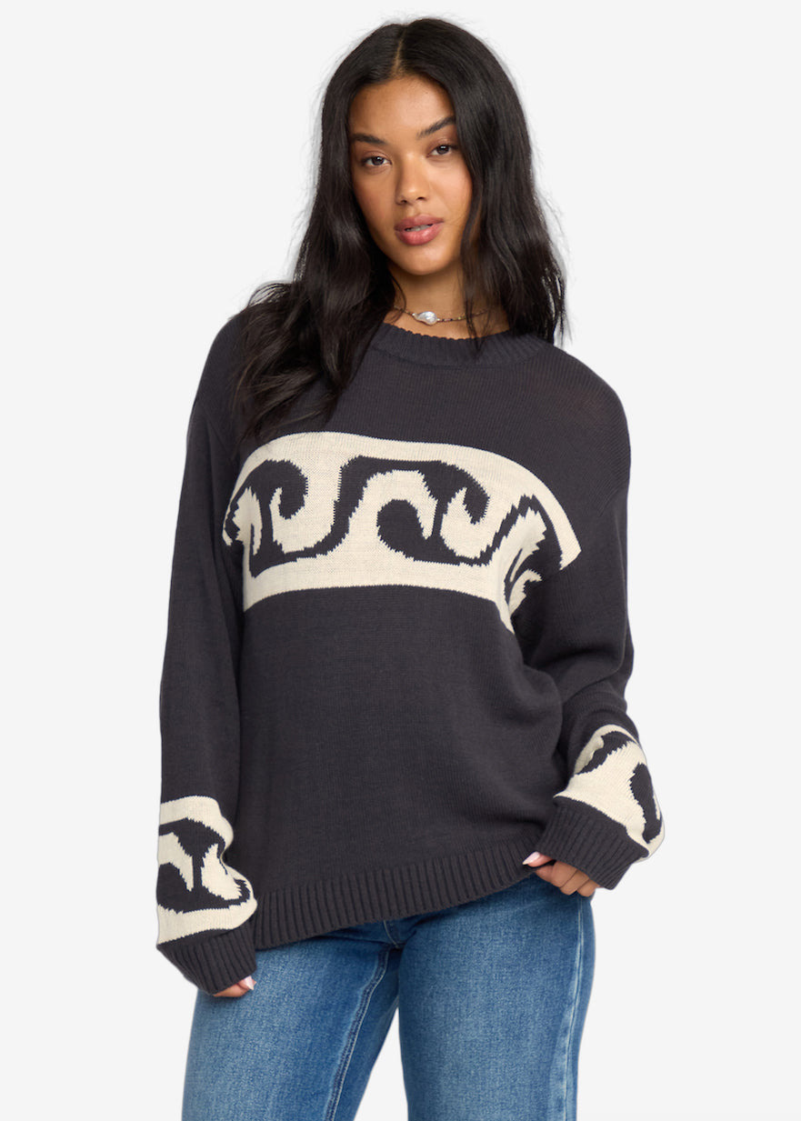 Wave Fade Sweater in Black Sands