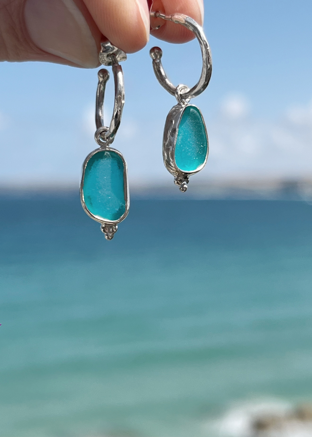 Sea Glass Droplet Earrings
