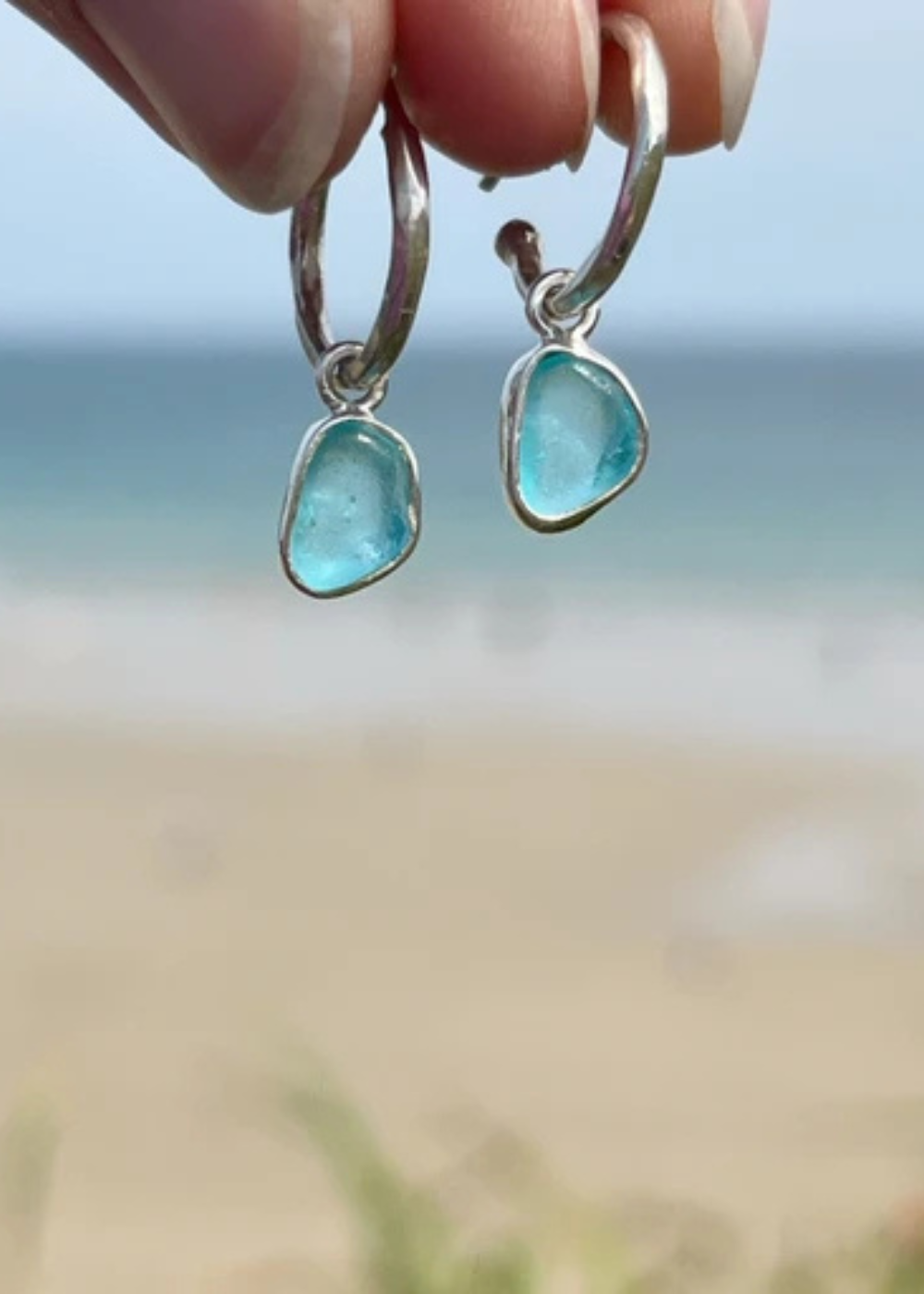 Sea Glass Droplet Earrings