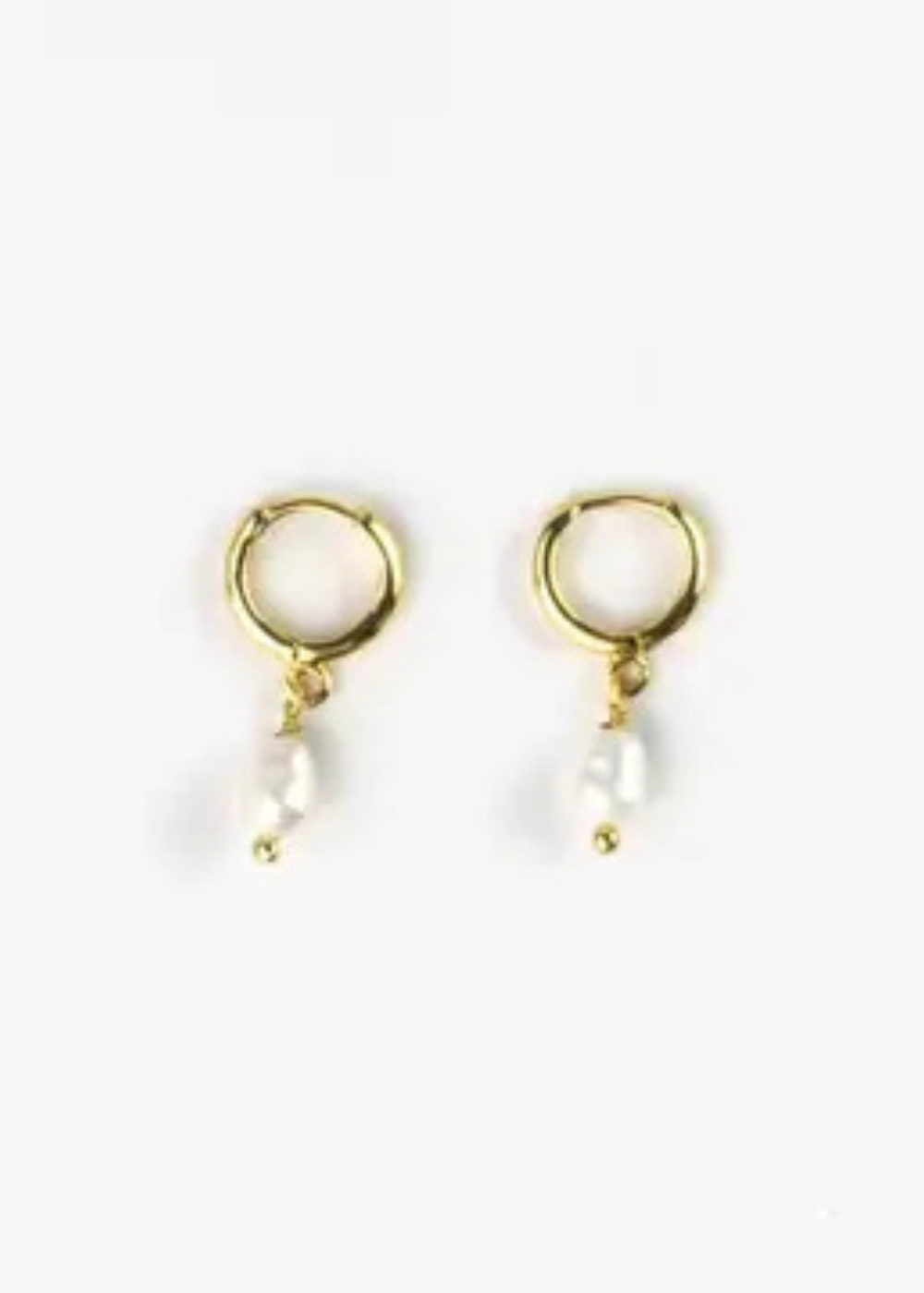 Golden Beaded Charm Hoop Earrings
