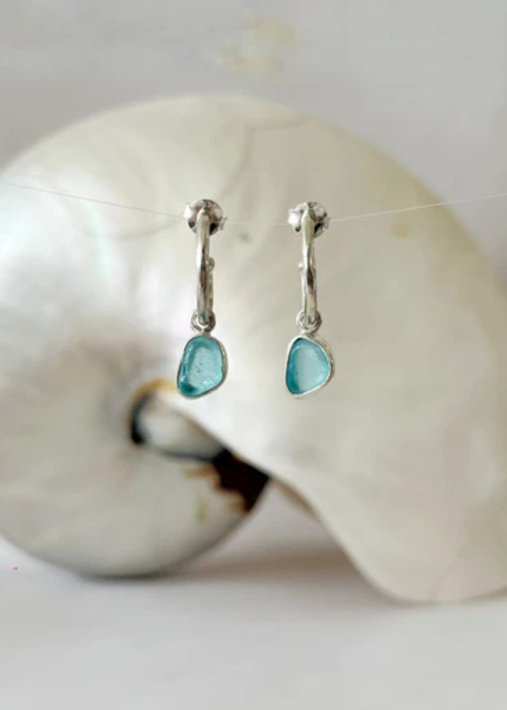Sea Glass Droplet Earrings