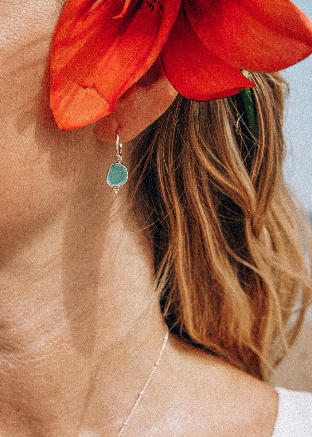 Sea Glass Droplet Earrings