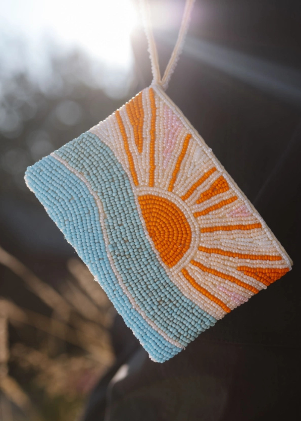 Small Sunrise Beaded Pouch