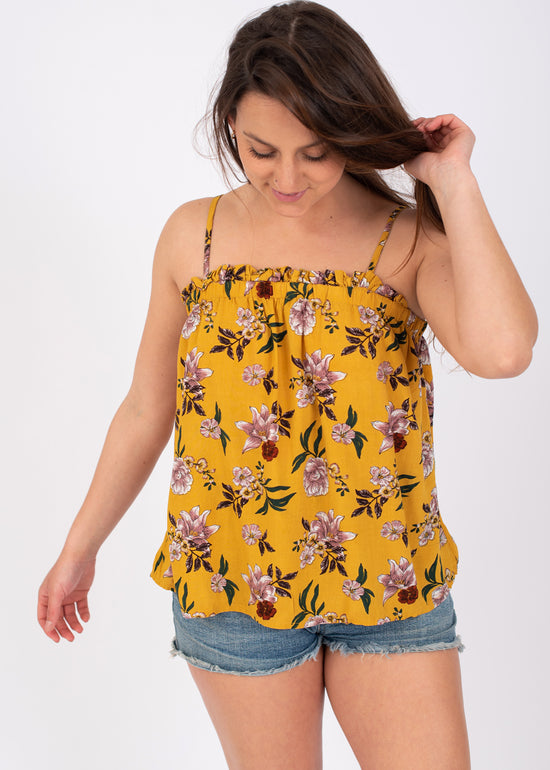 Prtadira Spaghetti Top in Tumeric Yellow by Protest