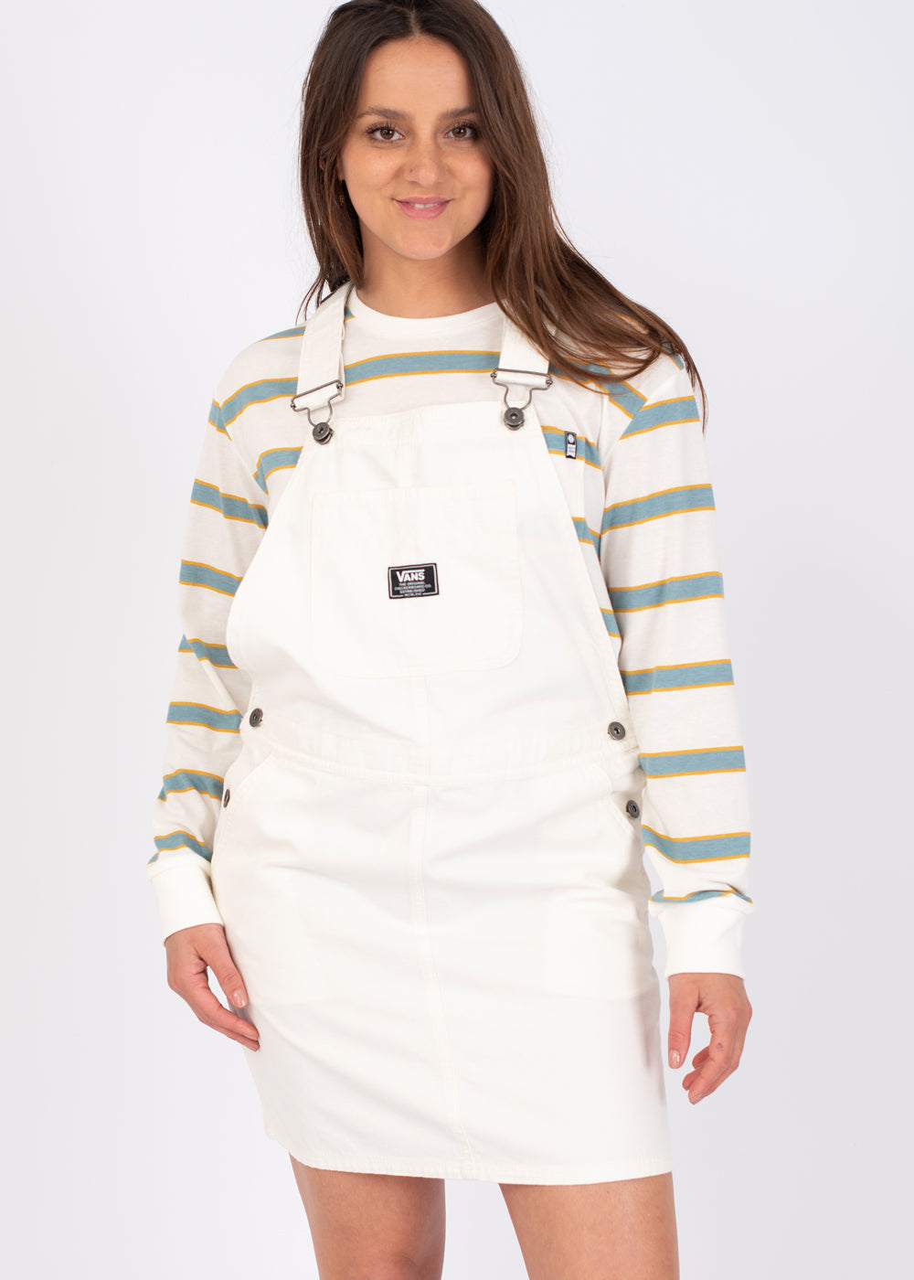 Ground Work Skirt Overalls in Marshmallow White by Vans