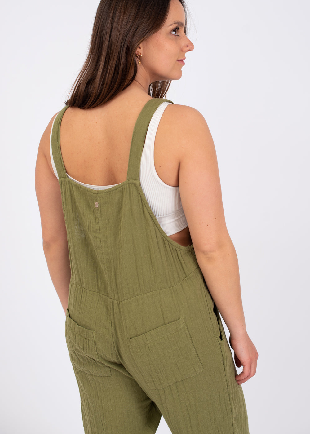 Load image into Gallery viewer, Beachside Love Khaki Dungarees by Roxy

