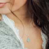 Aqua Chalcedony Pendant Necklace by Sadie Jewellery