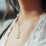 Aqua Chalcedony Pendant Necklace by Sadie Jewellery