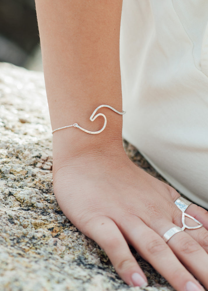 Whipsiderry Wave Silver Bracelet by Sadie Jewellery