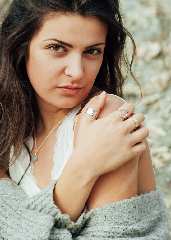 Chunky Glimmer Sterling Silver Ring by Sadie Jewellery