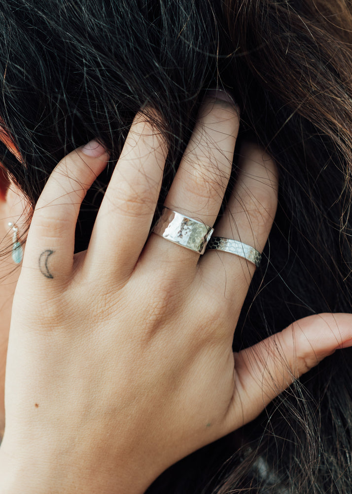 Chunky Sterling Silver Glimmer Ring by Sadie Jewellery