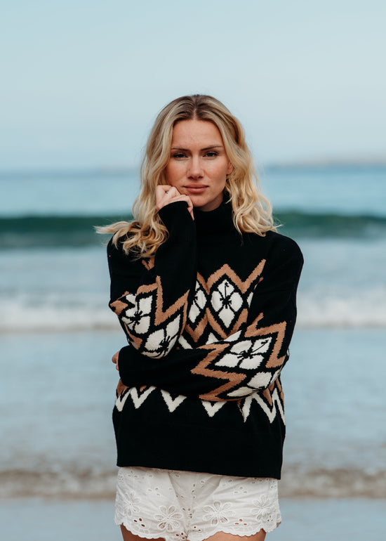 Saltwater Lover Knit Jumper in Anthracite