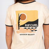 Colour Block Ringer Tee in Vintage White by Rip Curl
