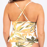 Beach Classics Tankini Bikini Top in White Tropics by Roxy