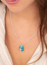 Sea Star & Blue Sea Glass Necklace by Yemaya