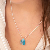 Sea Star & Blue Sea Glass Necklace by Yemaya