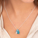 Sea Star & Blue Sea Glass Necklace by Yemaya