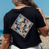 Tippet Tropical Crop Tee in Black by Salty Crew