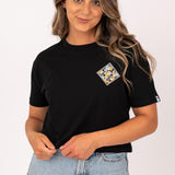 Tippet Tropical Crop Tee in Black by Salty Crew