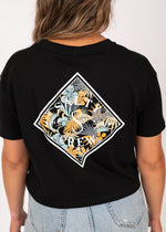 Tippet Tropical Crop Tee in Black by Salty Crew