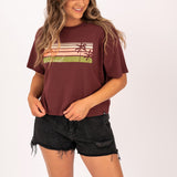 Tallows Crop Tee in Maroon by Rip Curl